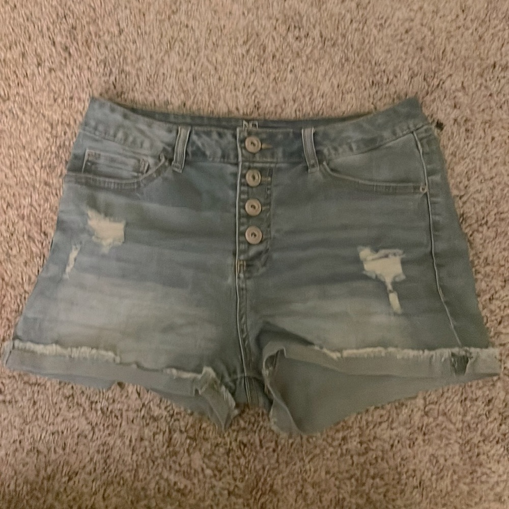 Ripped Jean Shorts NOBO high rise